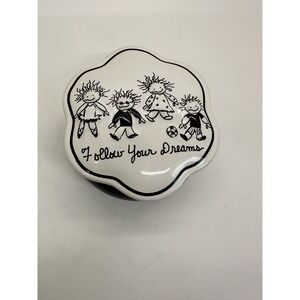 Enesco Children Of The Inner‎ Light Follow Your Dreams Trinket Box Black & White